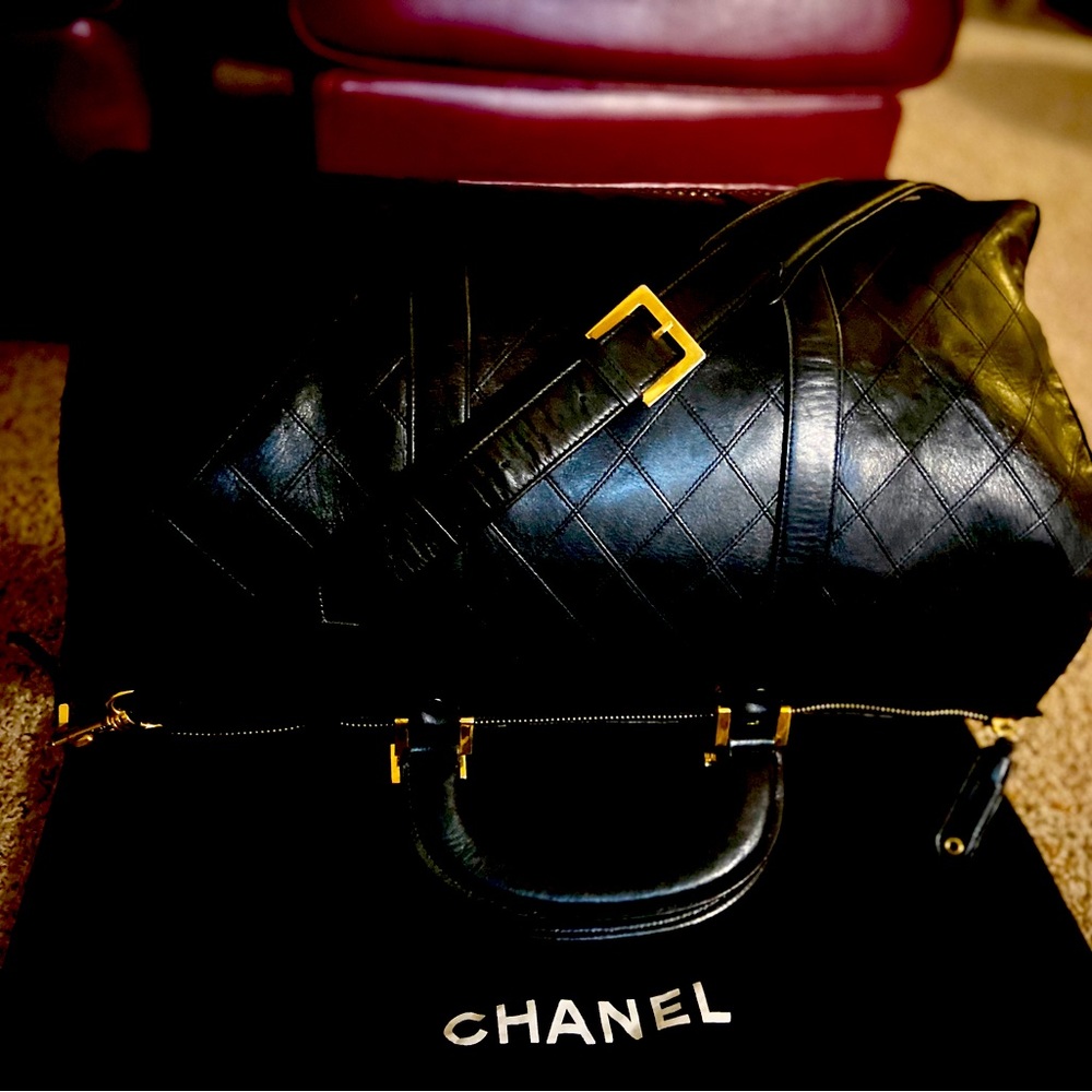 Chanel Quilted Lambskin Leather Vintage Boston Bag💎🇮🇹💼 - Picture 6 of 11